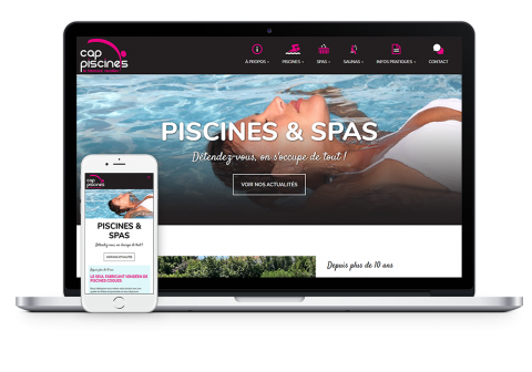 Site internet cap piscine page accueil