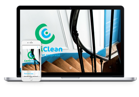 Site internet Certiclean - smartphone et écran de bureau