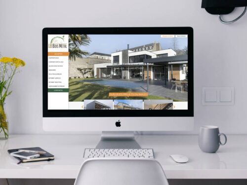 Écran de bureau présentant le site internet d’artisan LB Bois Métal