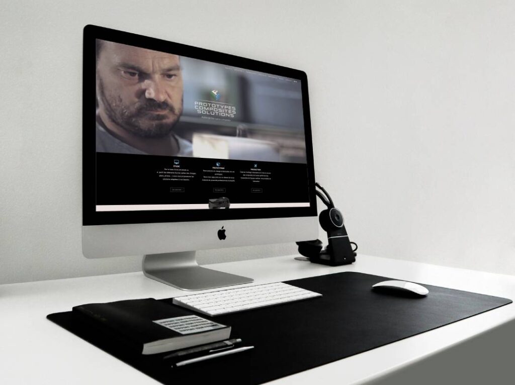 Ecran de bureau présentant une création de site internet aux sables d'olonne