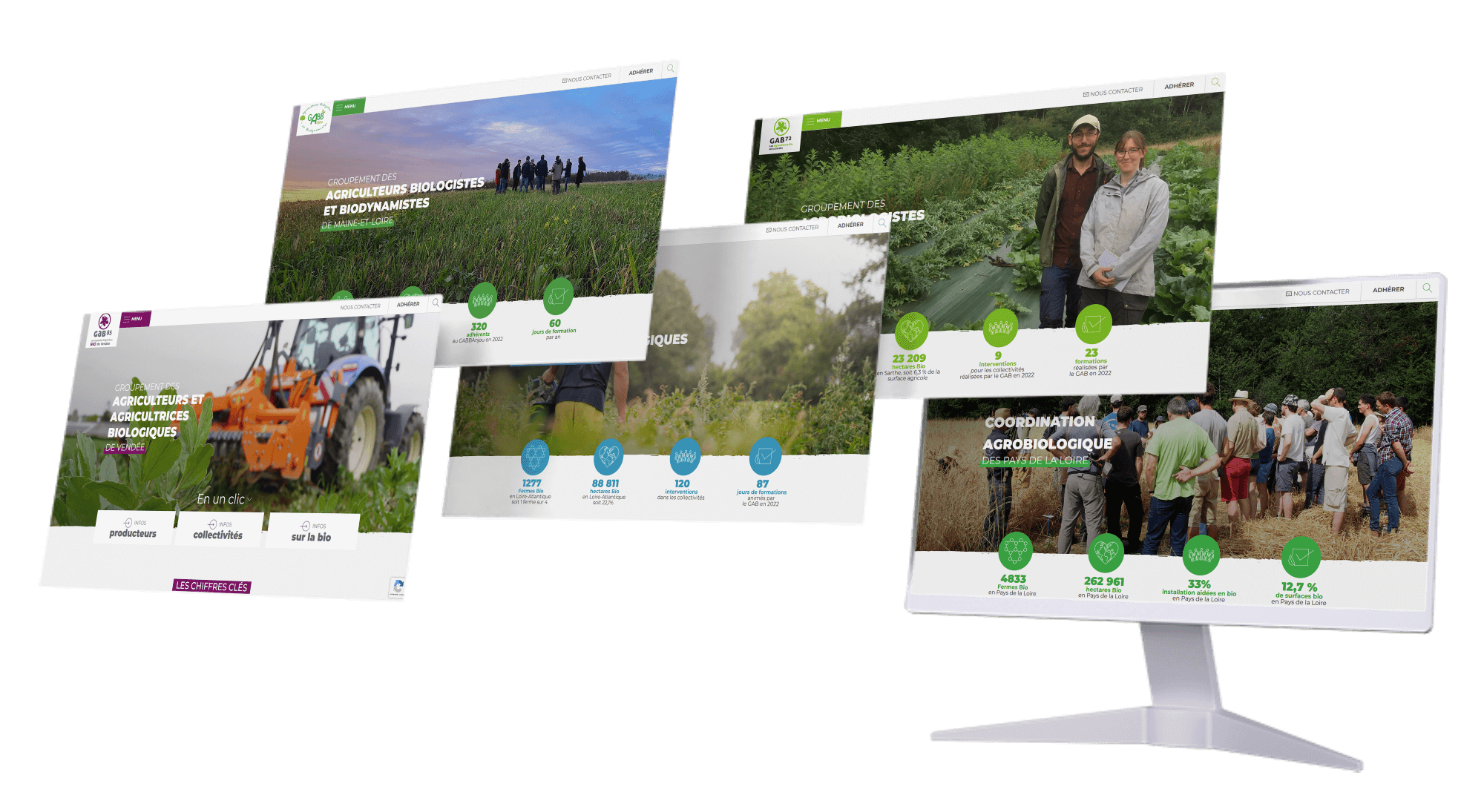 Déclinaison de la création des sites internet CAB et GAB