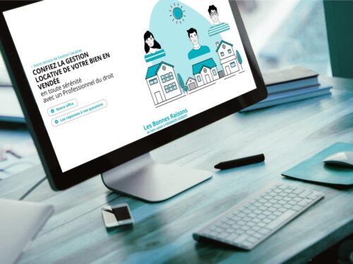 Création de site internet Les Sables-d'Olonne - page d'accueil dans un écran